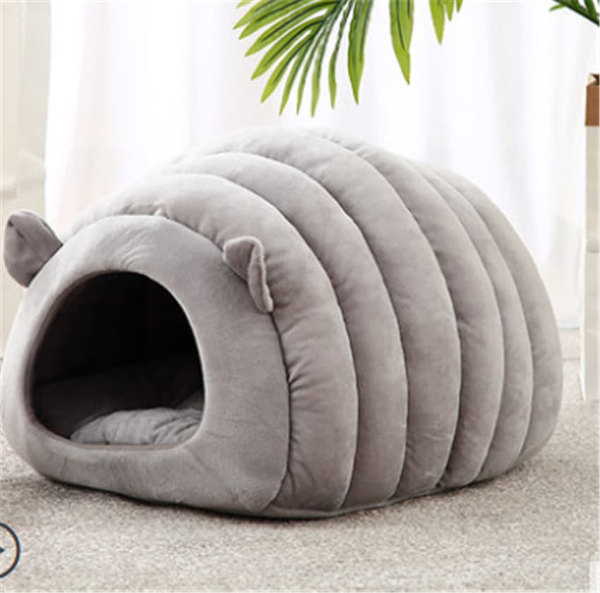 Grotte pour chat chenille (velours, gris clair 40 cm)