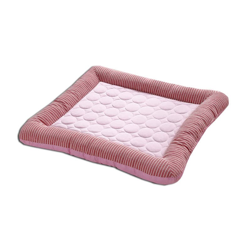 Tapis-lit à bords rembourrés pour chien et chat (rose, taille S)