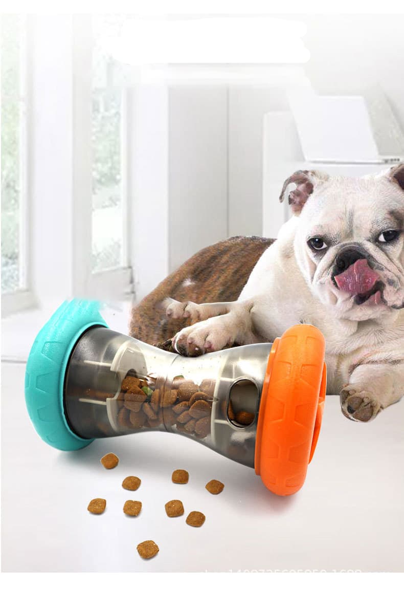 Jouet distributeur de friandises pour chien (modèle sablier)