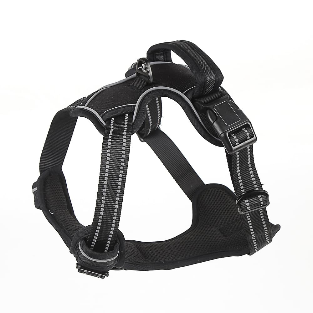 Harnais gilet réfléchissant pour chien (noir, taille S)