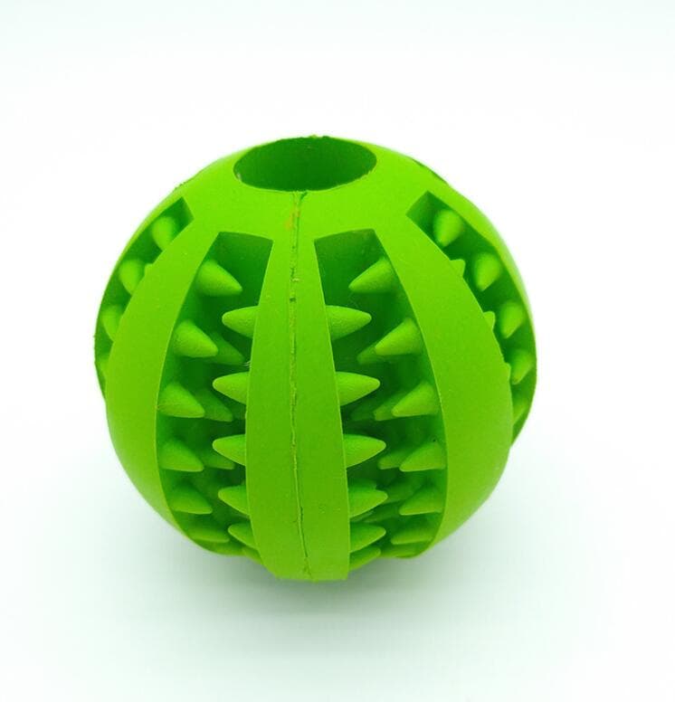Balle distributrice de friandises pour chien (caoutchouc, vert, 5 cm)