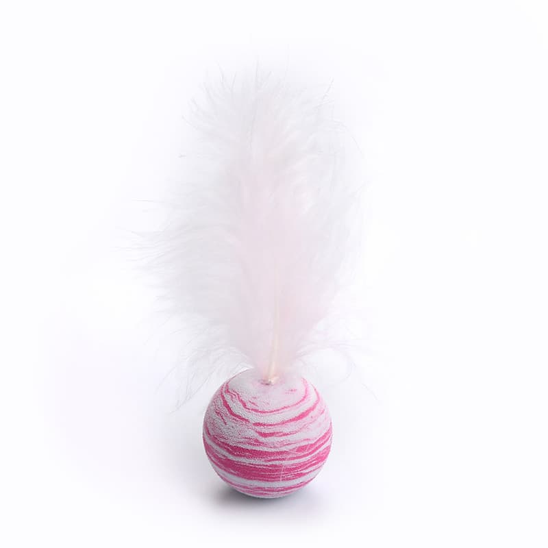Balle à plume pour chat (EVA, rose)