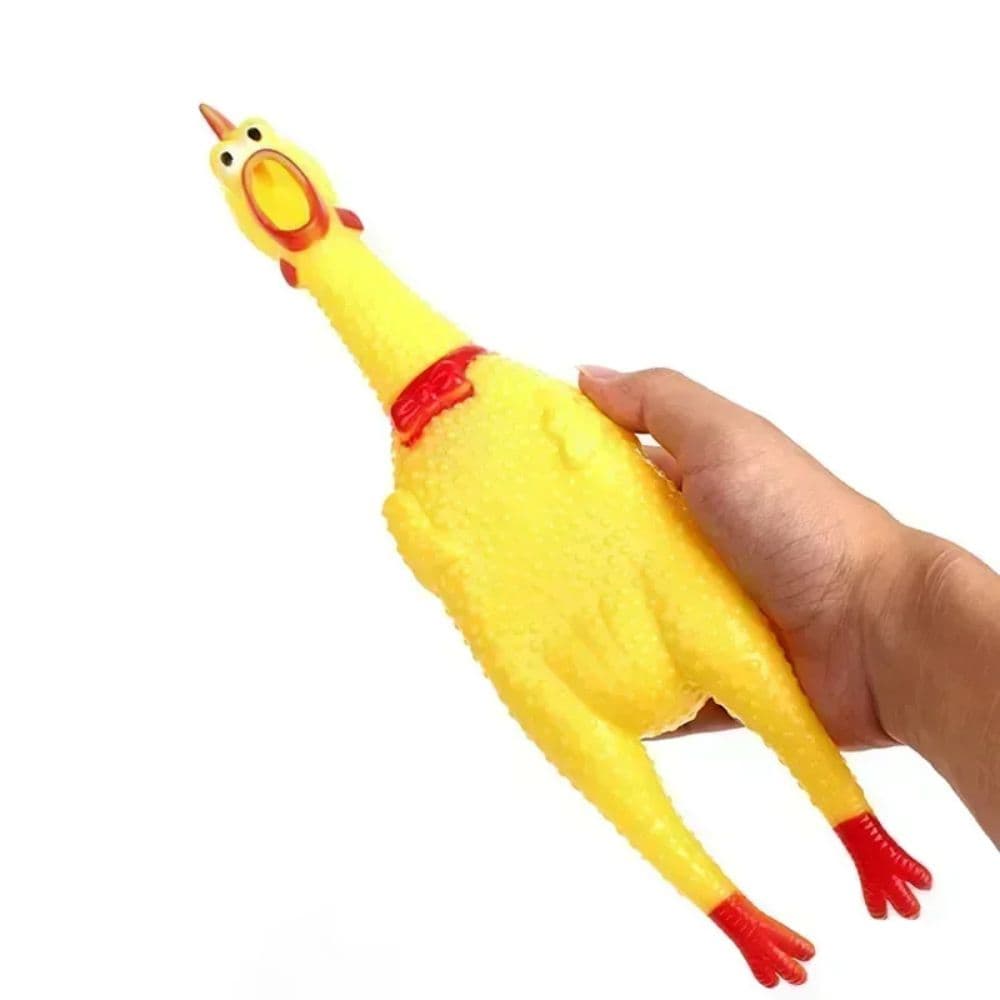 Jouet chien poulet hurlant (caoutchouc, jaune, taille S)