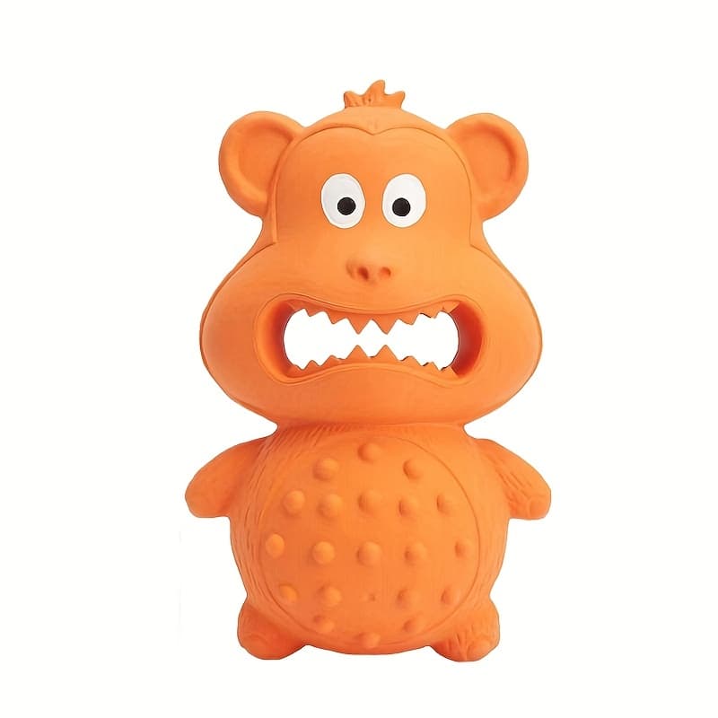 Jouet à mâcher pour chien (caoutchouc, singe orange)