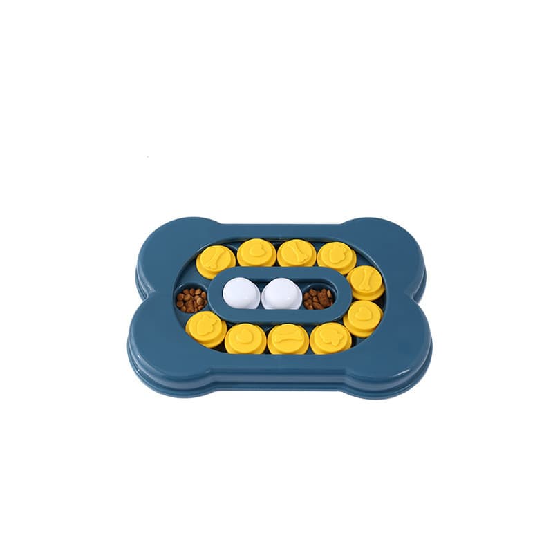 Jouet puzzle en forme d'os pour chien (bleu)